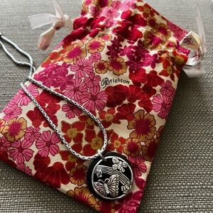 Brighton butterfly pendant with adjustable necklace 16 to 18 inches.